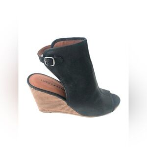 Lucky Brand Women’s Risza Sandals Sling Back Wedge Black 7.5 ($)4869